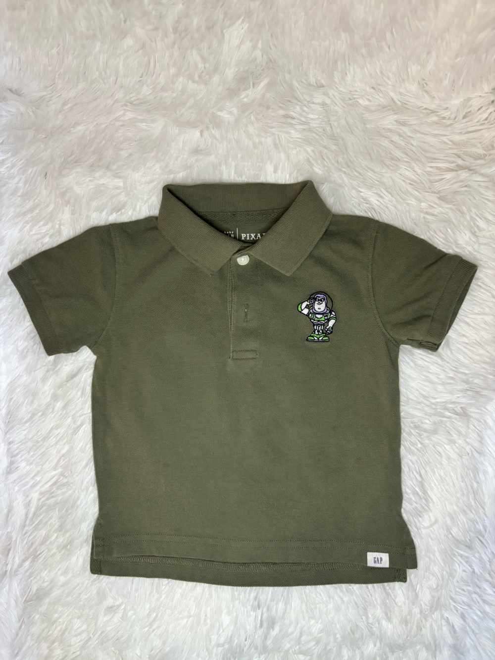Baby Gap x Pixar Toy Story Buzz Lightyear Olive Green Polo Shirt 18-24 Months
